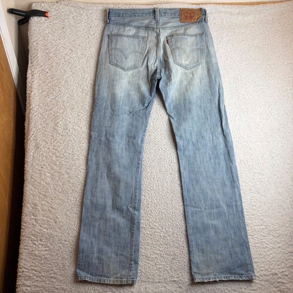 Levis 501 Y2K Original Straight Leg Jeans Light Wash Denim 32x32 (33x33) FADE